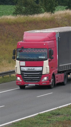 Red DAF XF Highway Cruiser: Rolling Down Poland’s A2 Highway!