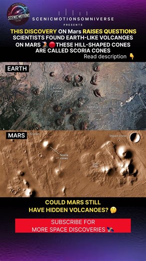 Mars Mystery: Scientists Found Earth-Like Volcanoes! 🌋 Scoria Cones Explained #Shorts