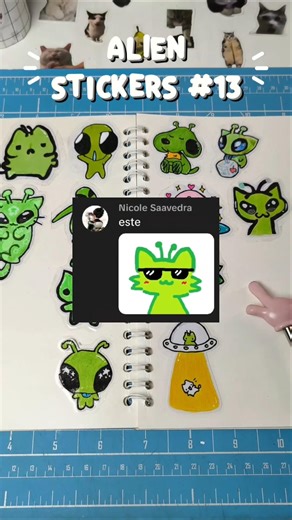 Alien stickers parte 13#stickers #alien #gatitos #dıy #cats