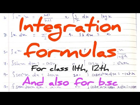 Integration formulas for class 11th, 12th and B.sc|| integration ke formule||‪@sunil-kumar-sk-1‬