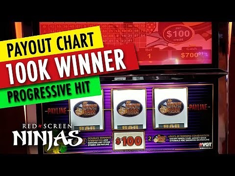 VGT SLOTS - $100,000 WINNER ON $100 MR. MONEYBAGS - VGT PROGRESSIVE JACKPOT & PAY CHART!!!!