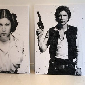 First up of the new screen print diamond dust pieces being unveiled with Robertson Fine Art Edinburgh on this Saturday coming... Han Solo! And thereby making my favourite artwork pairing I've created to date. I love you... I know studio@pauloz.co.uk | Paul Oz