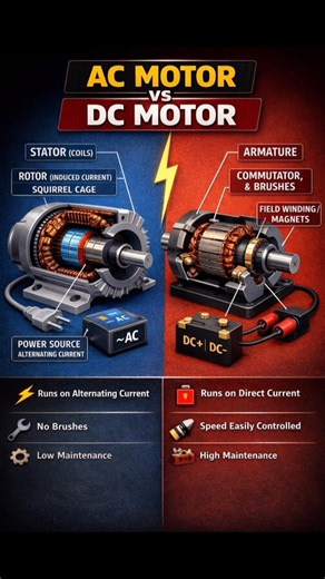 AC motor vs DC motor #mechanicalengineering #mechanical