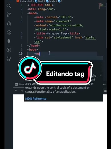 Configurando uma tag no HTML