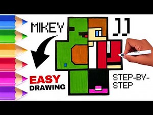 How to Draw JJ + Mikey Combined 🎮 | Easy Minecraft Drawing Tutorial