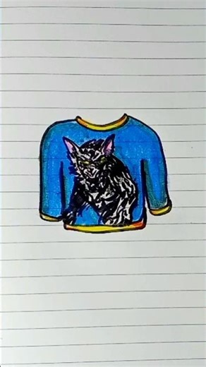 How to draw a wolf patterned shirt #drawing