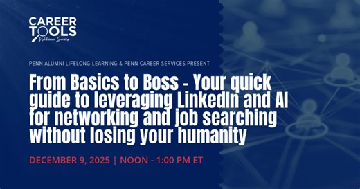 Career Tools Webinar: From Basics to Boss – your quick guide to leveraging LinkedIn and AI for networking and job searching with | Joseph Barber