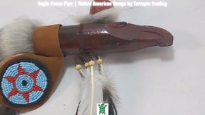 Terrapin Trading Fair Trade Peace Pipe Hand Carved Replica Native American Indian Eagle