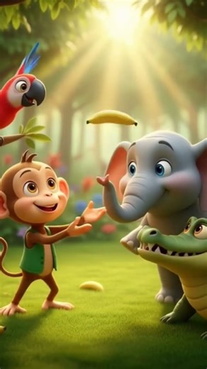 Monkey and magic Button 🐒😲.#monkeycartoon #youtubeshorts #viralfeeds #viralfeeds