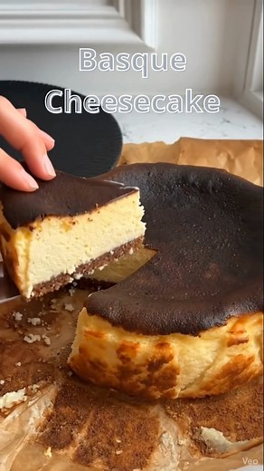 Basque Cheesecake (Burnt Cheesecake) This iconic dessert from the Basque region of Spain features a beautifully caramelized golden-brown top and an impossibly light, airy, creamy vanilla interior. Rich yet delicate and not overly sweet, it’s a revelation in texture and flavor. The signature "burnt" crust is achieved by baking at a higher temperature than traditional baked cheesecakes: 220°C / 425°F (vs. 160°C / 320°F for classic versions). This recipe isn’t a simple “dump-and-mix” method—but the