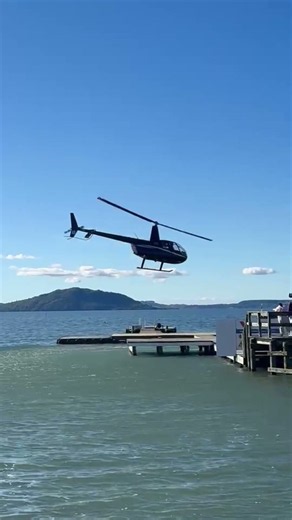Helicopter Takes Off From a Floating Dock | Incredible Water Takeoff