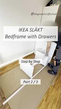 Ikea SLÄKT Bed frame with 4 Drawers Assembly Part 2/3 #ikea #asmr #timelapse #ikeabedroom #home