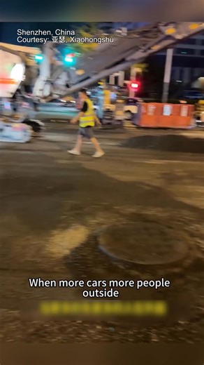 A foreign resident living in China noticed that on a Saturday at 3AM in Shenzhen, road maintenance work is still underway. Workers are repairing streets while the city sleeps, highlighting China’s continuous focus on infrastructure and city upkeep. #ChinaTravel #MyChinaStory | CGTN Frontline