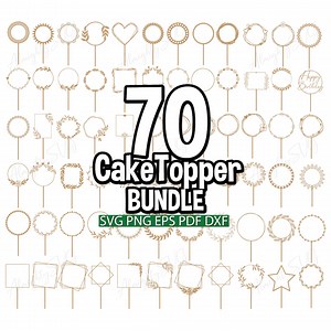 Birthday Cake Topper SVG, Wedding Cake Topper Bundle SVG, Cake Topper Laser Cut File, Cake Topper Template SVG, Laser Cutting Files Svg - Etsy