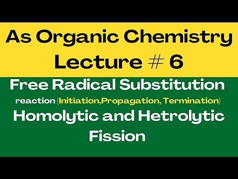 As Organic Chemistry: Free Radical Substitution Reaction and its Mechanism. Lecture # 6