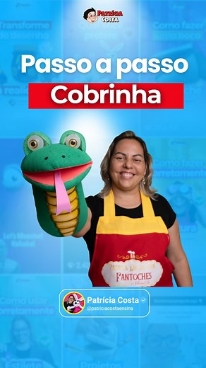 Patrícia Costa Ensina | Fantoches e Artes em Espumas on Instagram: "Crie sua própria cobra de espuma de forma super simples! No vídeo de hoje, mostro o passo a passo completo para fazer esse fantoche incrível. Não perca a chance de ver como é fácil e divertido! O molde está disponível no final do vídeo para você imprimir e começar a cria agora mesmo. 🚀✨ Se gostou, não esqueça de me seguir para mais dicas e tutoriais incríveis! #artesanatoemespuma #DIY #fofuspumas"