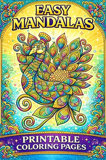 Easy Mandalas 31 Coloring Pages for Adults & Kids, Simple Pattern Coloring Sheets, Printable Activities for Relaxation, Stress Relief Art - Etsy