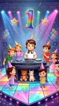 First Birthday Baby Song 🎉 | Cute Toddler Party Song #animation #rhymes #nurseryrhymes #babyvideos