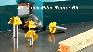 Watch Flytuo 45 Degree Lock Miter Router Bit﹙1/2" Shank&3/4"Stock﹚ on Amazon Live