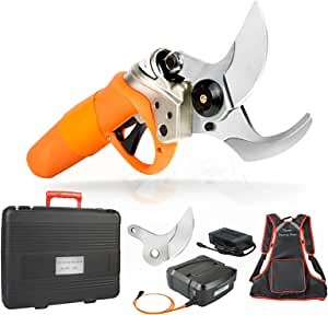 Electric Pruning Shears 1.77 Inch(45mm) Cutting Diameter Battery Powered Wired Pruner 36V 5.2Ah Tree Branch Pruner with Separated Backpack Rechargeable Long Life Lithium Battery