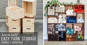 How to Build DIY Yarn Shelves with Crates   Zip Ties