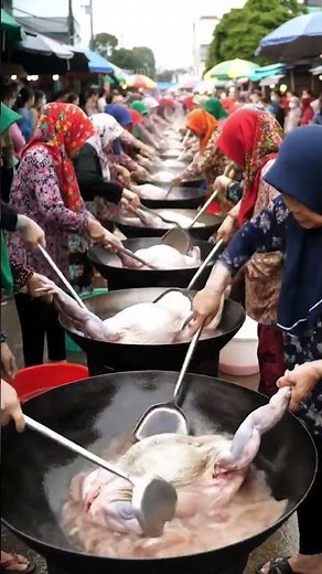 Epic Cooking Contest! Dozens of Grandmas Cook a Giant Frog in a Mega Pot