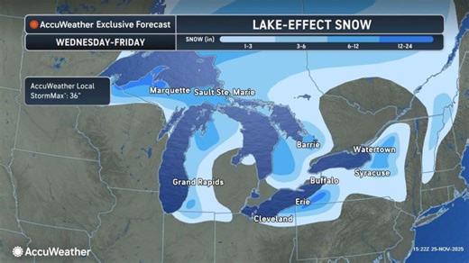 Widespread lake-effect snow event to create dangerous travel, whiteouts near Great Lakes