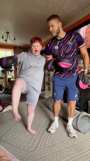 - Tonight I thought I would spice things up and get Lorna (who bravely did the workout after been sent Home from College yesterday for being ill) to make some noises when she does her kicks; this is how it went… 🥊❤️ #lorna #lornatime #timewithlorna #friday #fridayevening #boxing #boxercise #punch #punching #punches #kick #kicking #kicks #loveher #workout #exercise #havingfun #downs #downsyndromelove #downsyndromeawareness #downsyndromerocks #downsyndrome #philbruce #officialphilbruce #teambruce