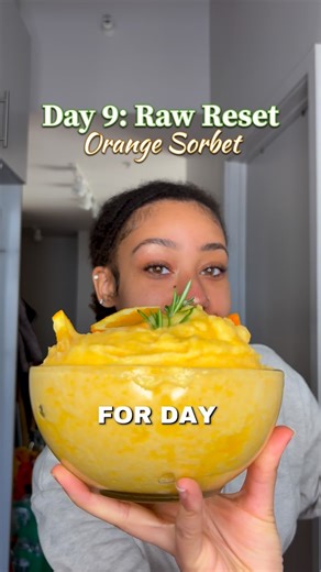 Chef A on Instagram: "🍊🤤 👀sorbet for breakfast anyone? • Remember when you buy a copy of my book “Raw & Radiant” separately or order my ebook bundle you’ll receive a free pdf copy of new recipes, including this one, from my upcoming raw reset! Purchases from now- Jan 31st . Copies of the new pdf will not be sent until February 1st. Link in bio or comment “radiant” for the link to DM 🥰 #sorbet #orangesorbet #rawreset"