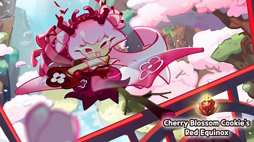 Beware of Cherry Blossom Cookie's Red Equinox! It is said that if you get entranced by the mystical atmosphere around her, there is no return from the flowery path... 🌸 | CookieRun: OvenBreak