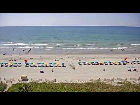 Myrtle Beach ocean views from the Grande Shores Ocean Resort webcam.