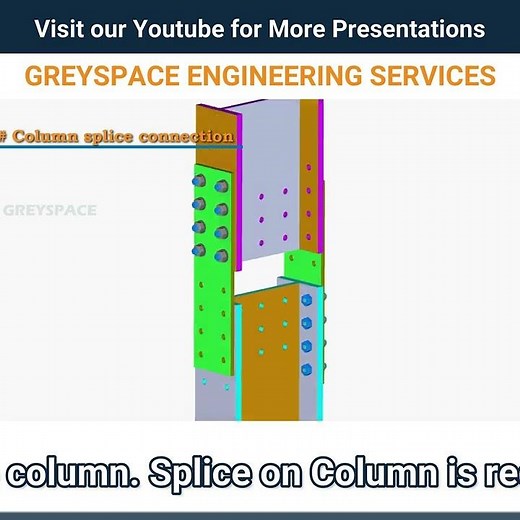 Steel column splice connection Details | 3D Animation #structural #shorts