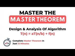 Masters Theorem in Algorithms | Recurrence Relations | Design & Analysis Of Algorithms | DAA