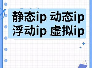 静态IP.动态ip.浮动ip.虚拟ip区别在哪里？