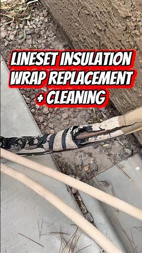 Line-set insulation wrap replacement and cleaning a dirty condenser #hvac #insulation #tech #service