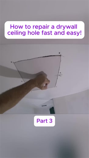 How to repair a drywall ceiling hole fast and easy! #diy #build #easy #tips