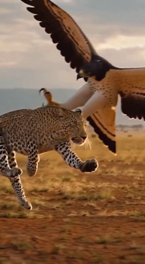 44K views · 98 reactions | Witness the raw power of the wild as a majestic eagle executes a stunning animal attack on a leopard across the vast savannah. This intense encounter showcases the brutal reality of predator vs prey dynamics in wildlife, a true spectacle among animals. | Rescue Stories | Facebook