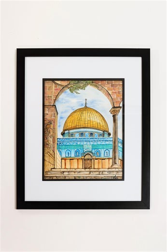 Masjid Al Aqsa Original Watercolor Painting, Jerusalem Dome of the Rock Art, Hand Painted Islamic Wall Art, Palestine Fine Art, Not a Print - Etsy