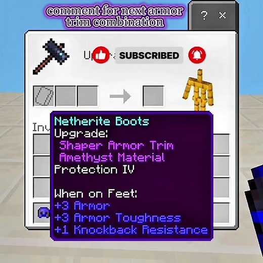 minecraft 1.21..best armor trim combination to use amethyst and trim for new look