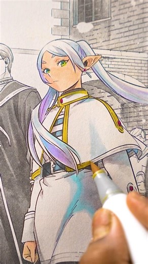 Coloring my Frieren manga ! #drawing #drawingchallenge #一発描き #葬送のフリーレン