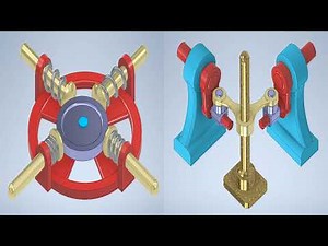 Mechanism to converting Rotational motion into linear motion - mechanisms - ميكانيزمات لحركة دورانية