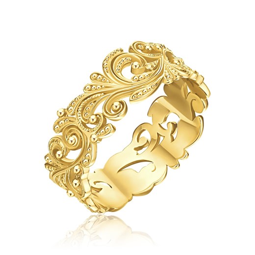 Solid Gold Filigree Art Nouveau Wedding Ring - Etsy