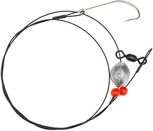 H&H Redfish Rigs Red Drum Rig 36 Inches Long with Tough 120 Pound Black Vinyl Coated Wire