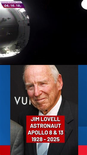 Legendary Apollo astronaut Jim Lovell, the late Apollo 13 commander, before his death at age 97 last year. In the message, Lovell welcomes the crew “to my old neighborhood,” encourages them to enjoy the view, and wishes them “good luck and Godspeed.”