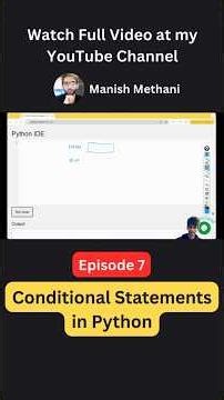 7 - Conditional Statements in Python | Python Full Course in 2026 | Python Tutorial for Beginners 🚀
