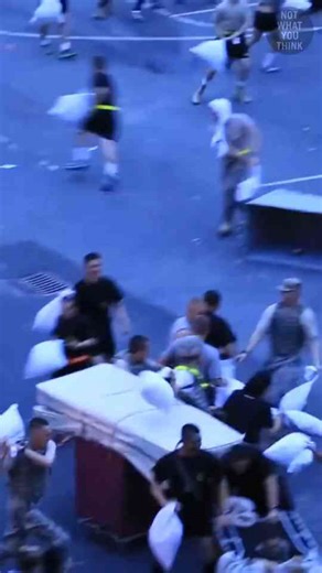 When cadets pillow fight