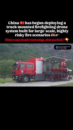 NextGenAI 🚀🤖 on Instagram: "🚒🚁 China’s new firefighting drone system is next-level engineering in action China has begun deploying a truck-mounted firefighting drone system built for large-scale, high-risk fire scenarios 🔥🏙️—especially in dense cities and industrial zones where access is limited and danger is high. The entire setup operates from a mobile command vehicle 🚛 that transports multiple drones, control systems, and power units directly to the emergency site. This vehicle acts as