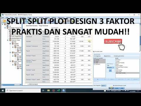 SPSS Split Split Plot Design 3 Faktor dan Uji Duncan/ Duncan Test