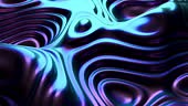 Waves on liquid neon metal surface. Digital sound concept: patterns...