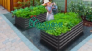 YITAHOME 8x4x2ft Raised Garden Bed Kit, Galvanized Raised Bed with Gloves & Support Rod, Outdoor Patio Planter Box for Plants Vegetables Flowers,Dark Gray